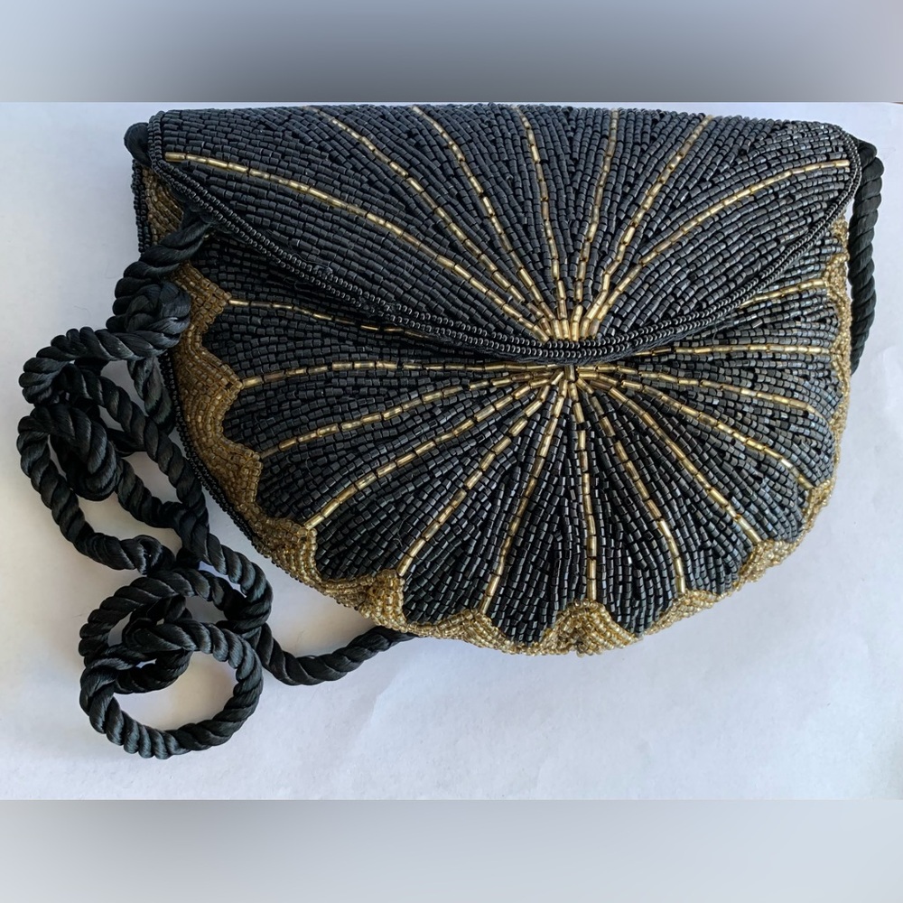 Vintage Sequined Beaded Clutch Crossbody Mini Bag